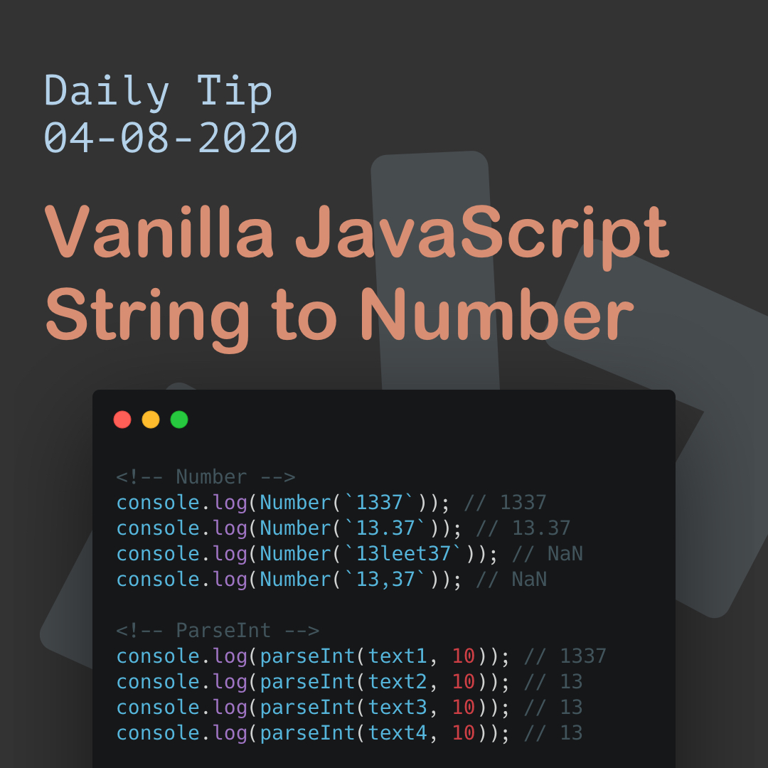 Vanilla JavaScript String to Number