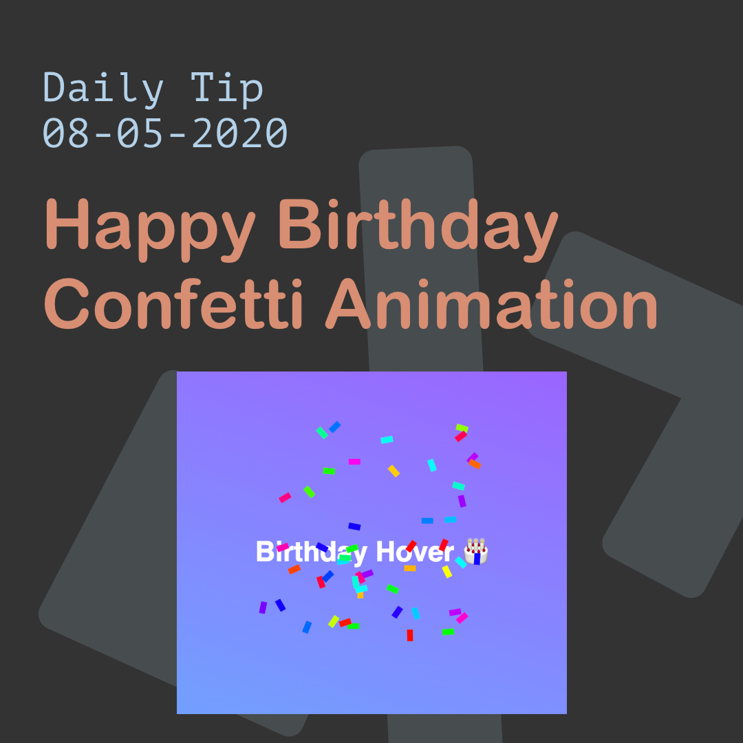 Happy Birthday CSS animation with confetti