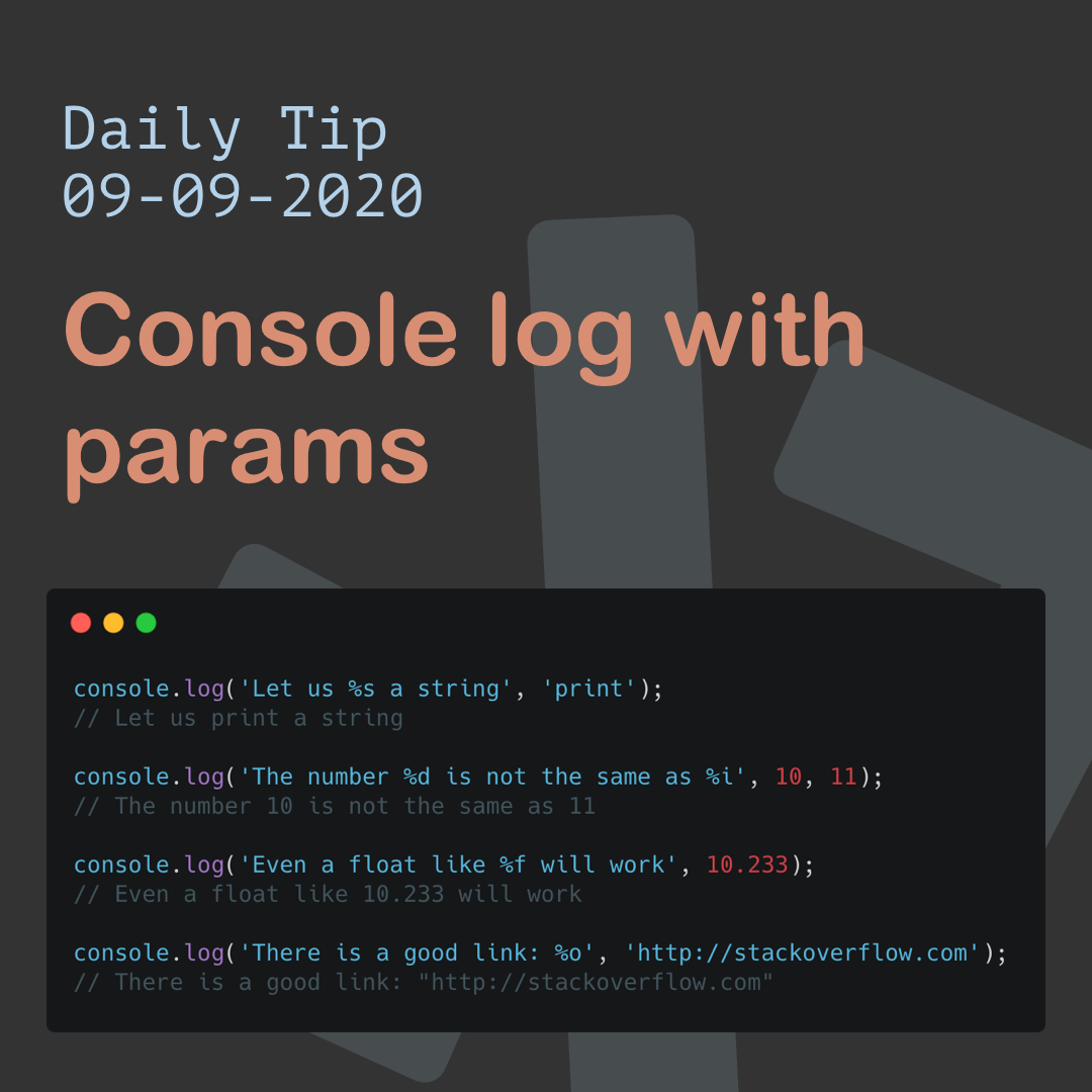 Console log with params