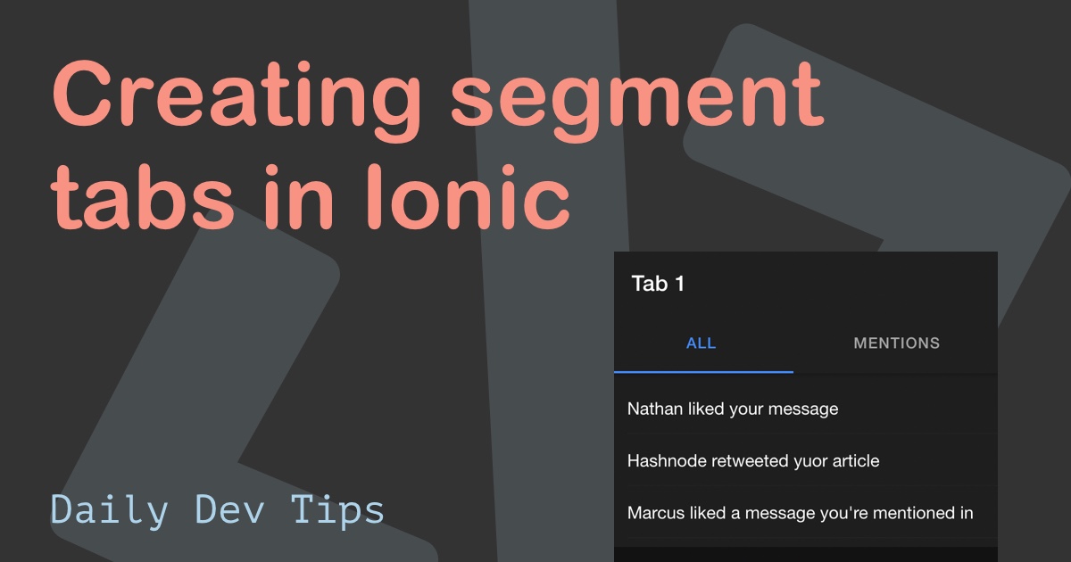 Creating segment tabs in Ionic