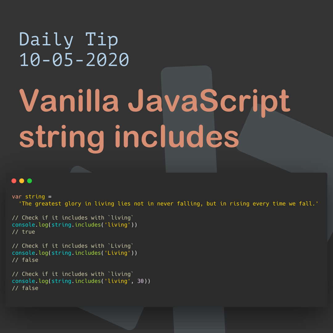 Vanilla JavaScript string includes
