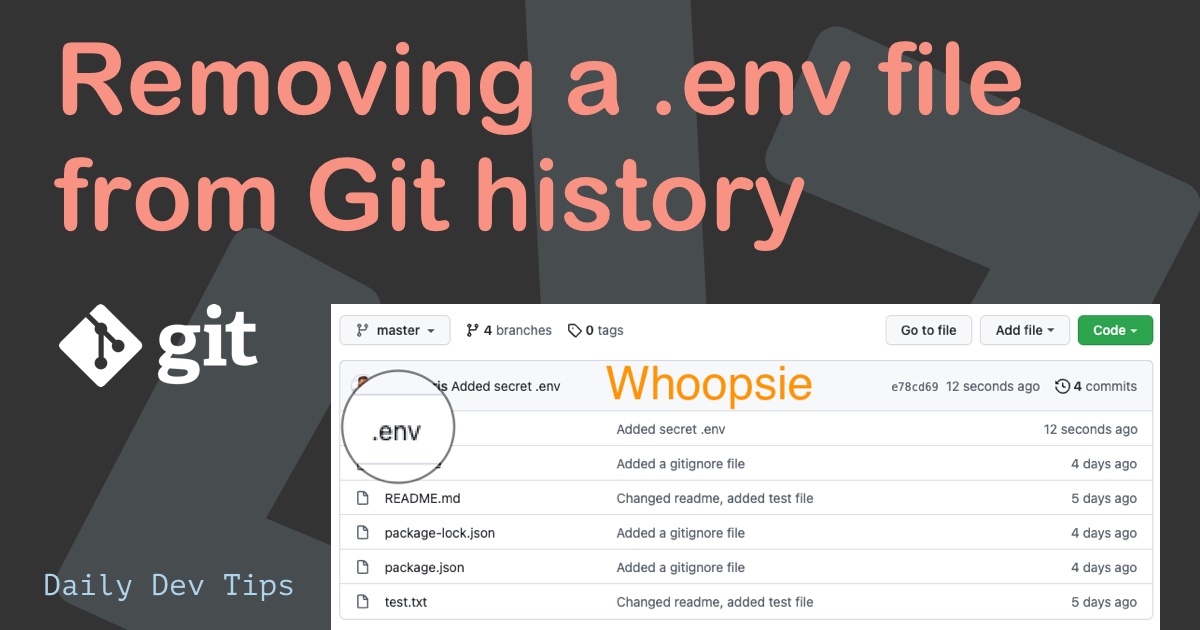 Removing a .env file from Git history