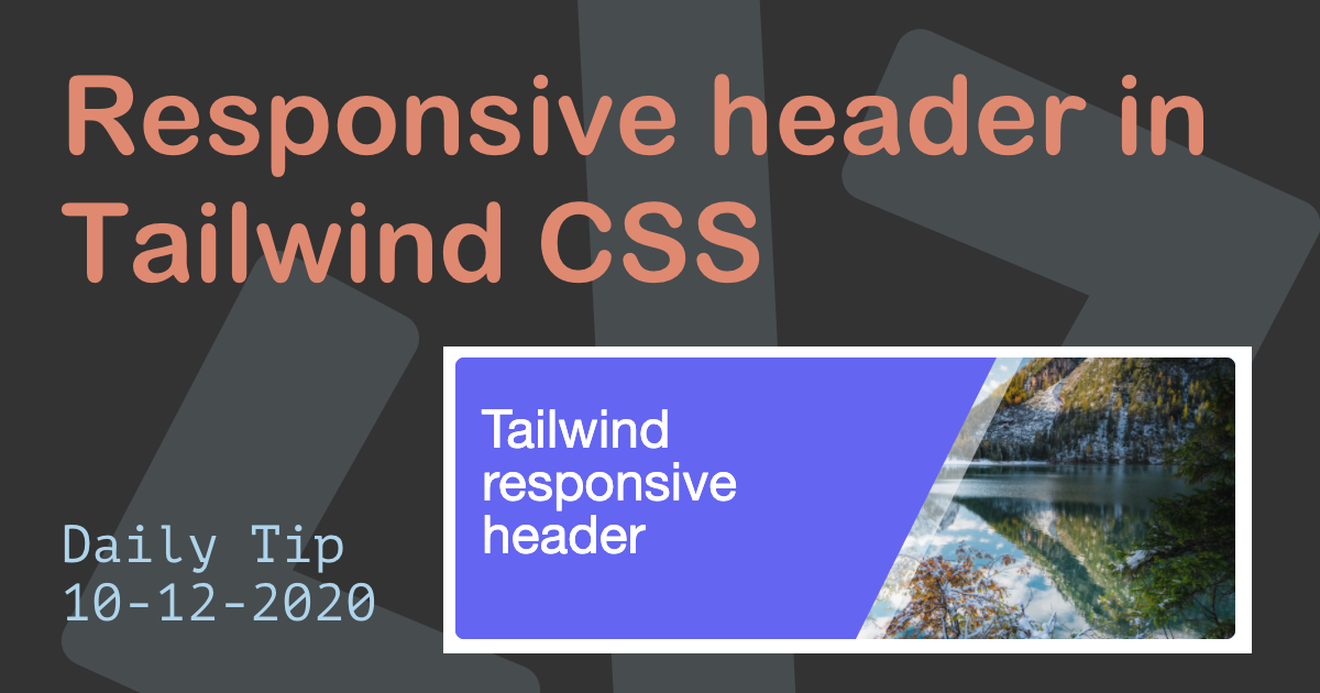 Header with responsive image in Tailwind CSS