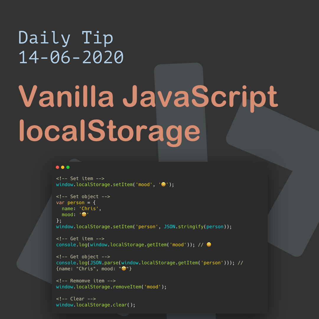 Vanilla JavaScript localStorage