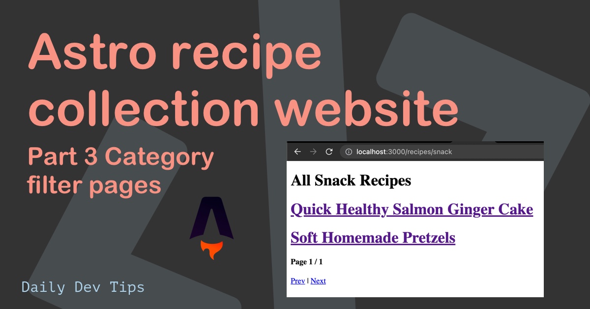 Astro recipe collection website - Part 3 Category filter pages