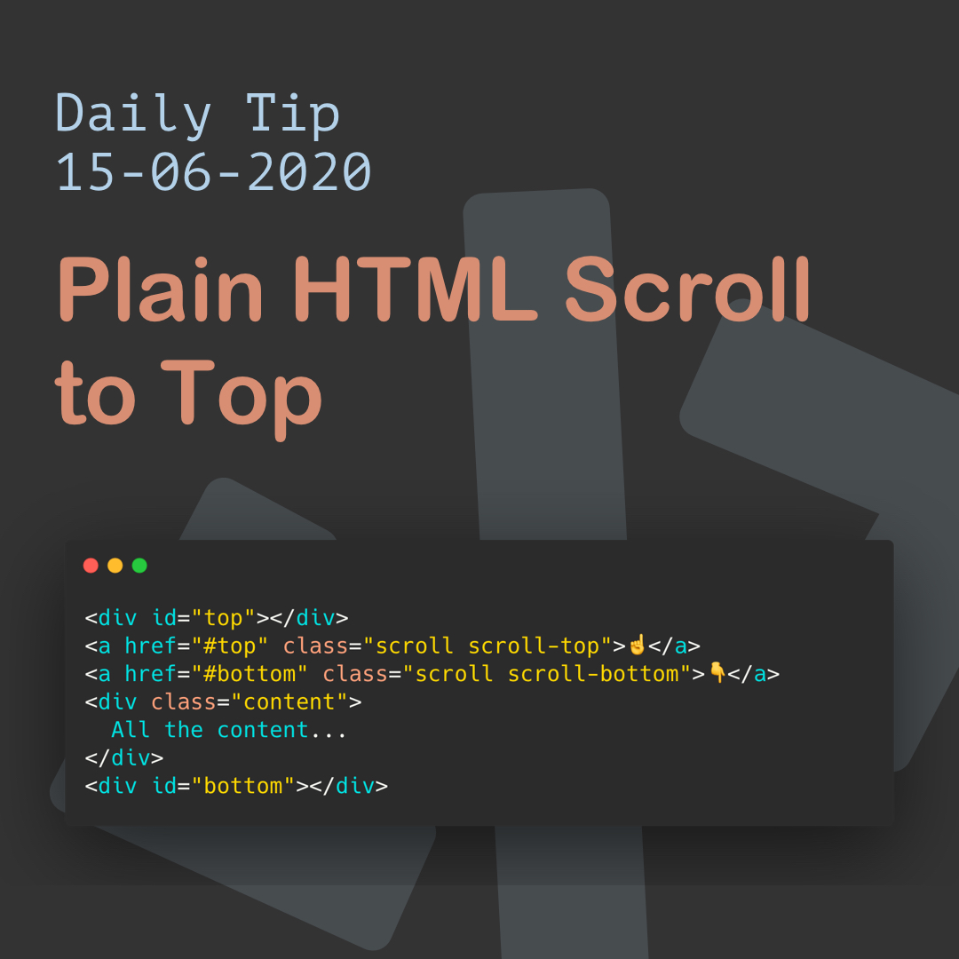 Plain HTML Scroll to Top