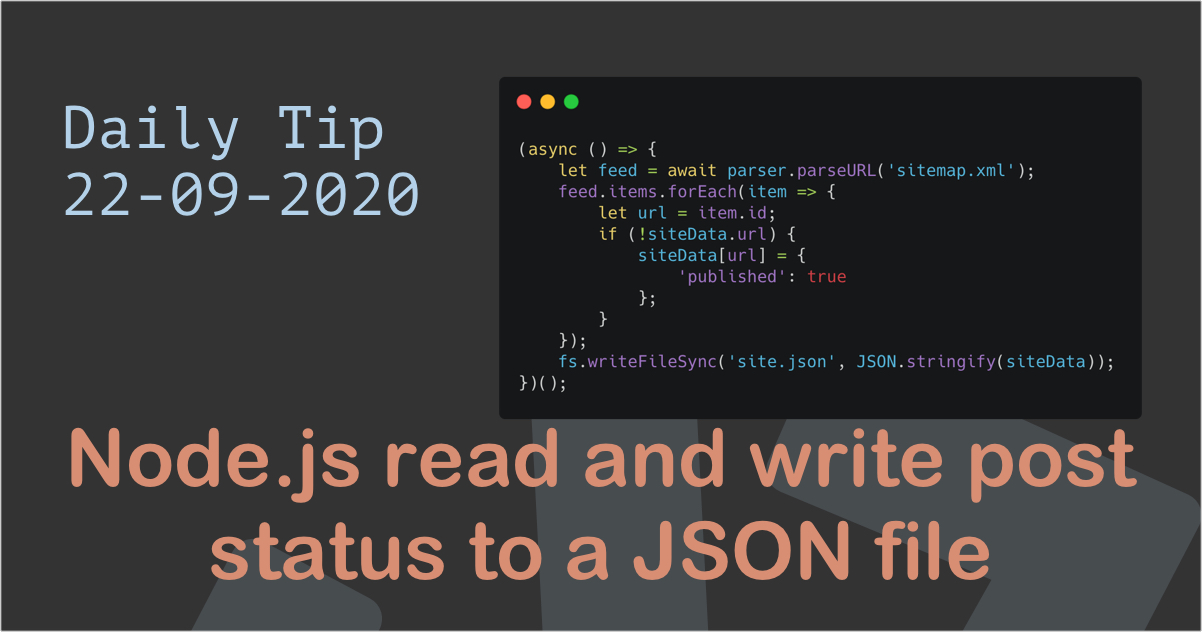 Node.js read and write post status to a JSON file
