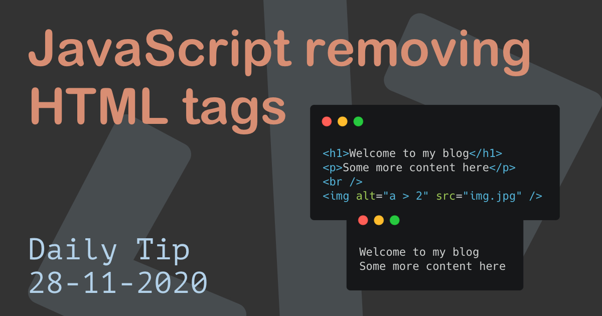 JavaScript removing HTML tags
