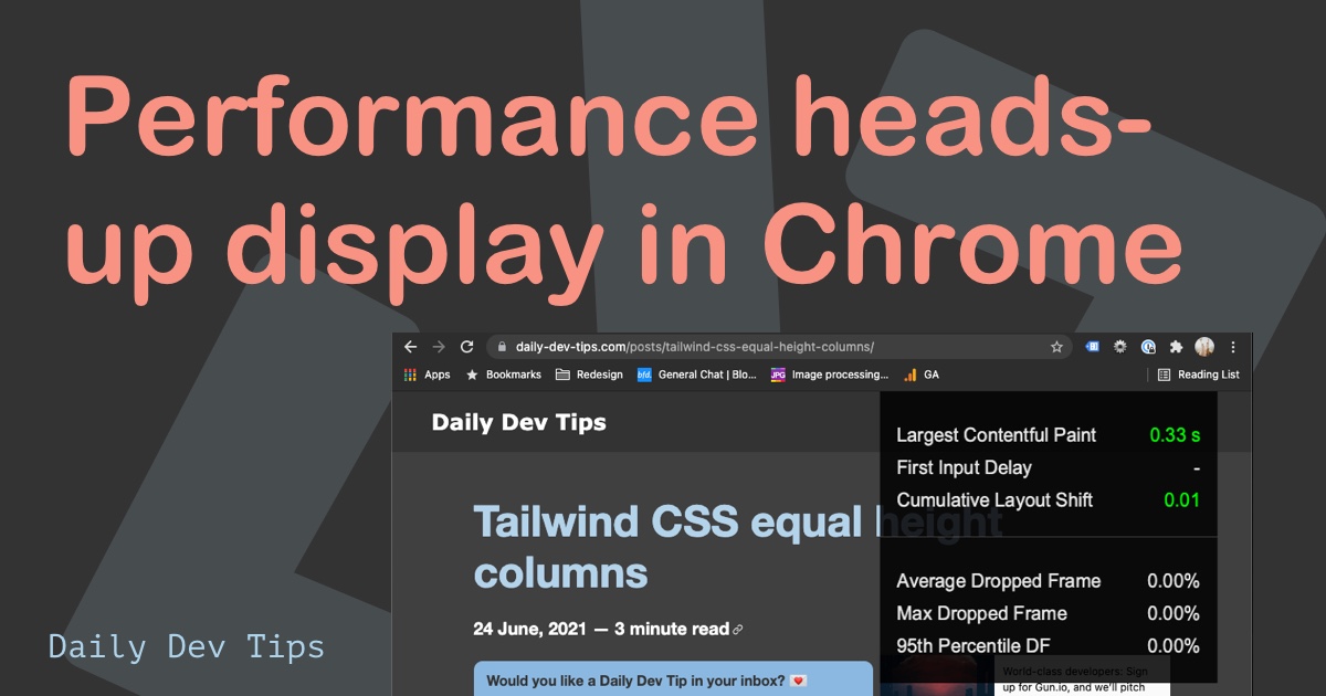Performance heads-up display in Chrome