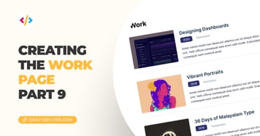 Creating the work page - part 9