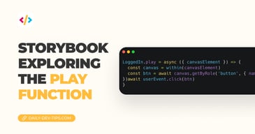 Storybook - Exploring the play function