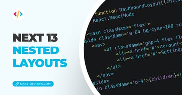 Next 13 - Nested layouts
