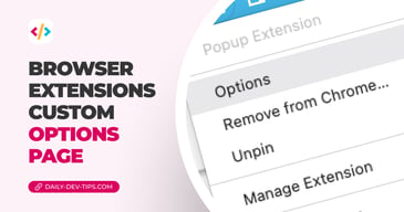 Browser extensions - Custom options page