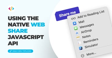 Using the native web share JavaScript API