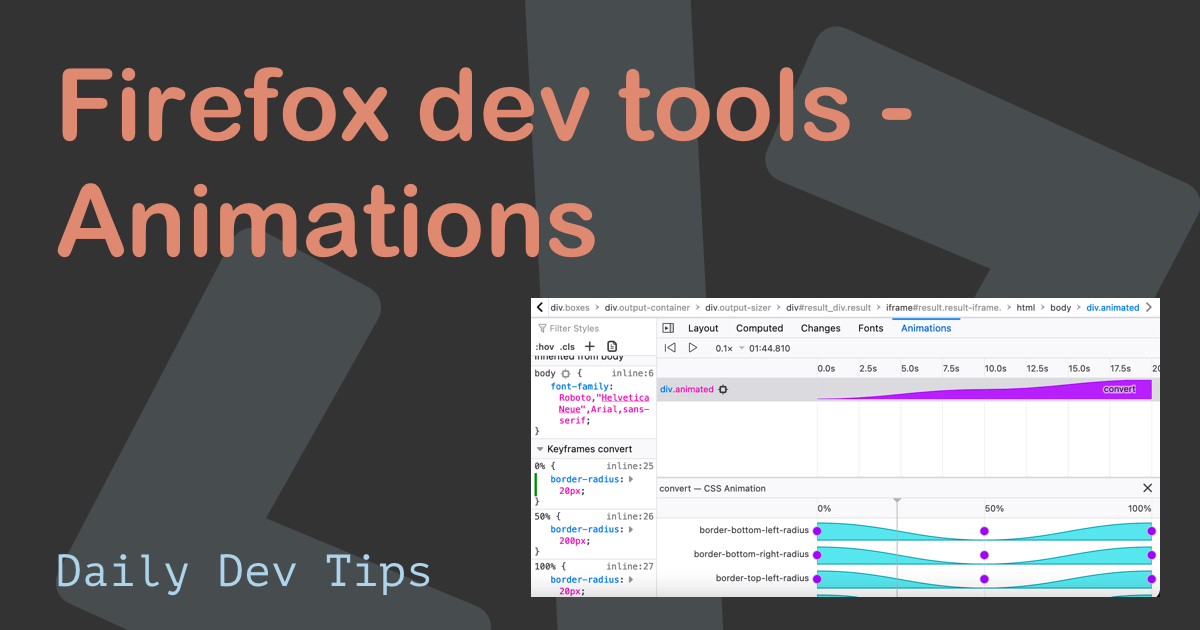 Firefox dev tools - Animations