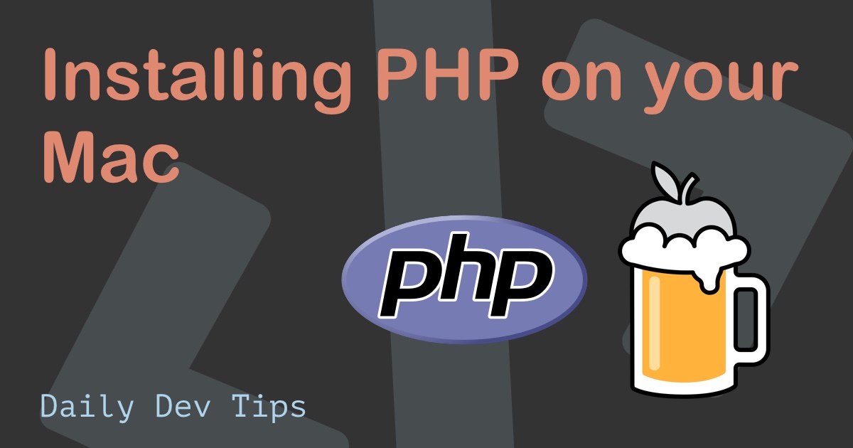 Installing PHP On Your Mac Daily Dev Tips