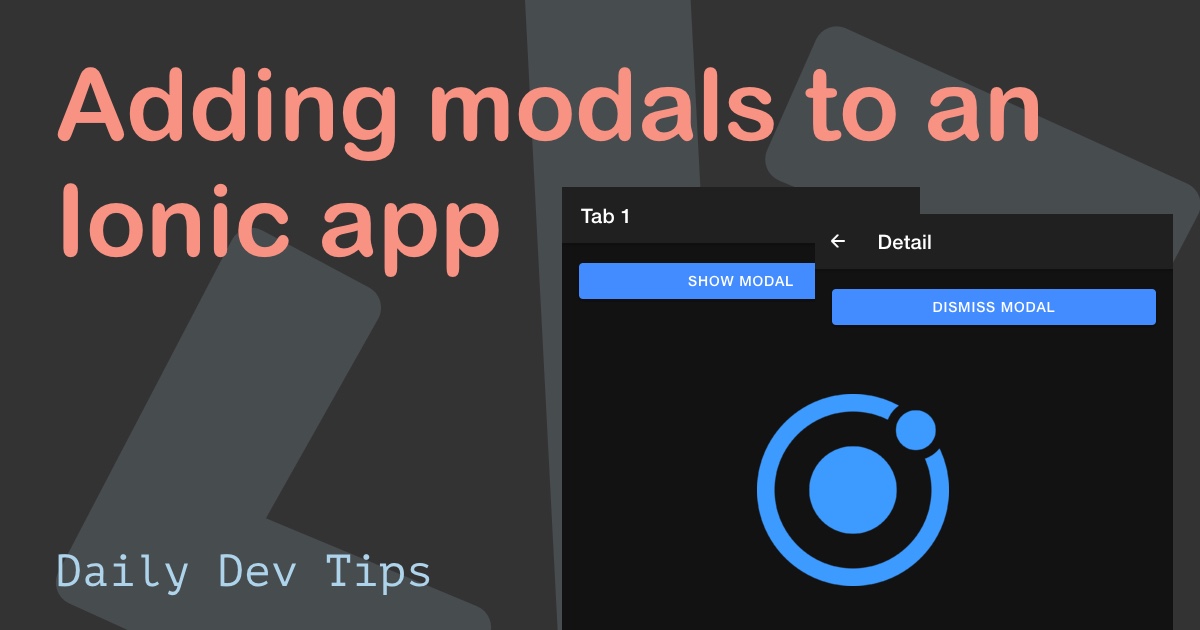 Adding modals to an Ionic app