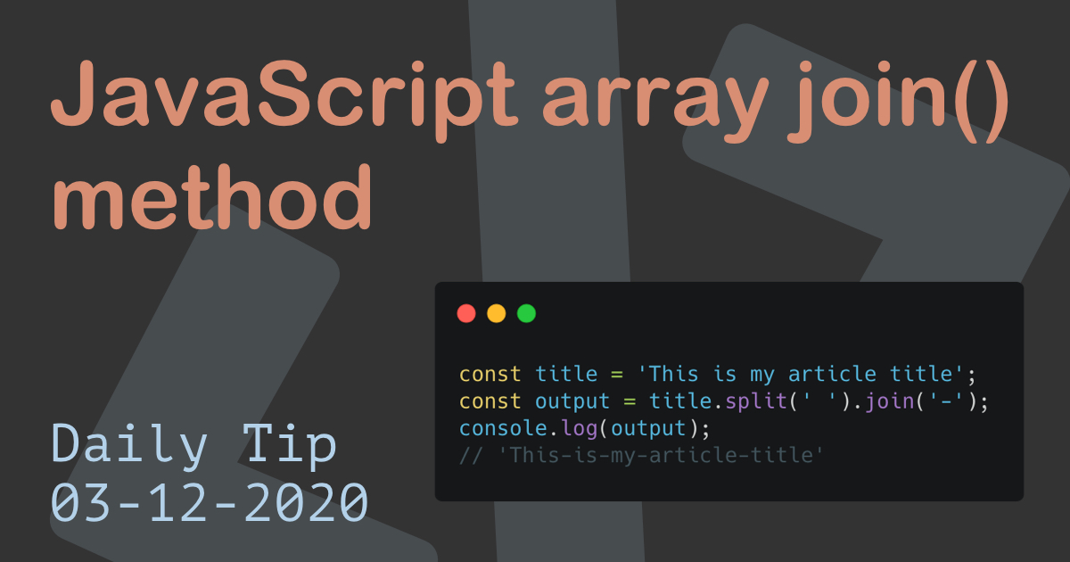 JavaScript array join() method