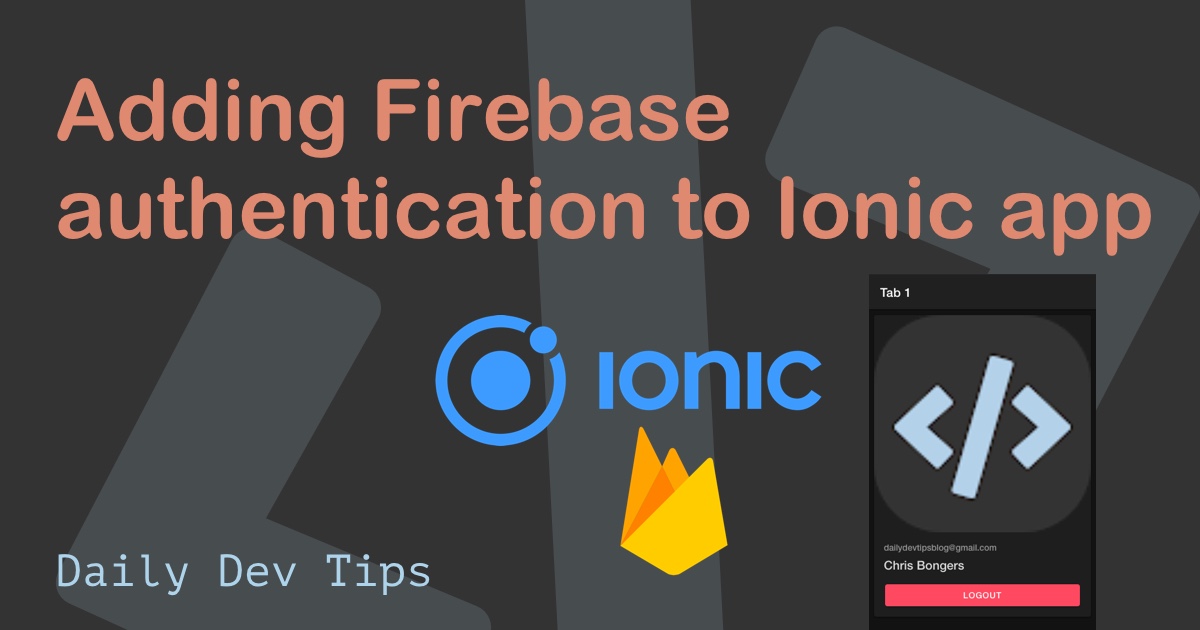 Adding Firebase Google authentication to an Ionic app