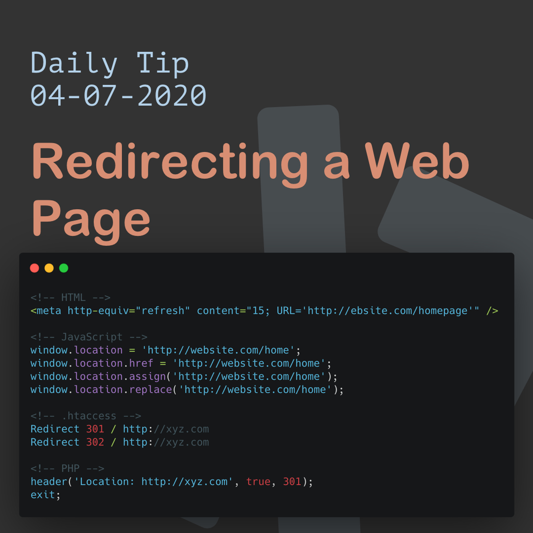 Redirecting a Web Page