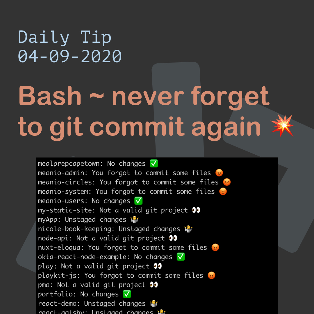 Bash ~ never forget to git commit again 💥