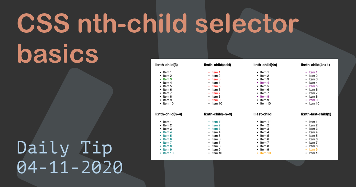 CSS nth-child selector basics