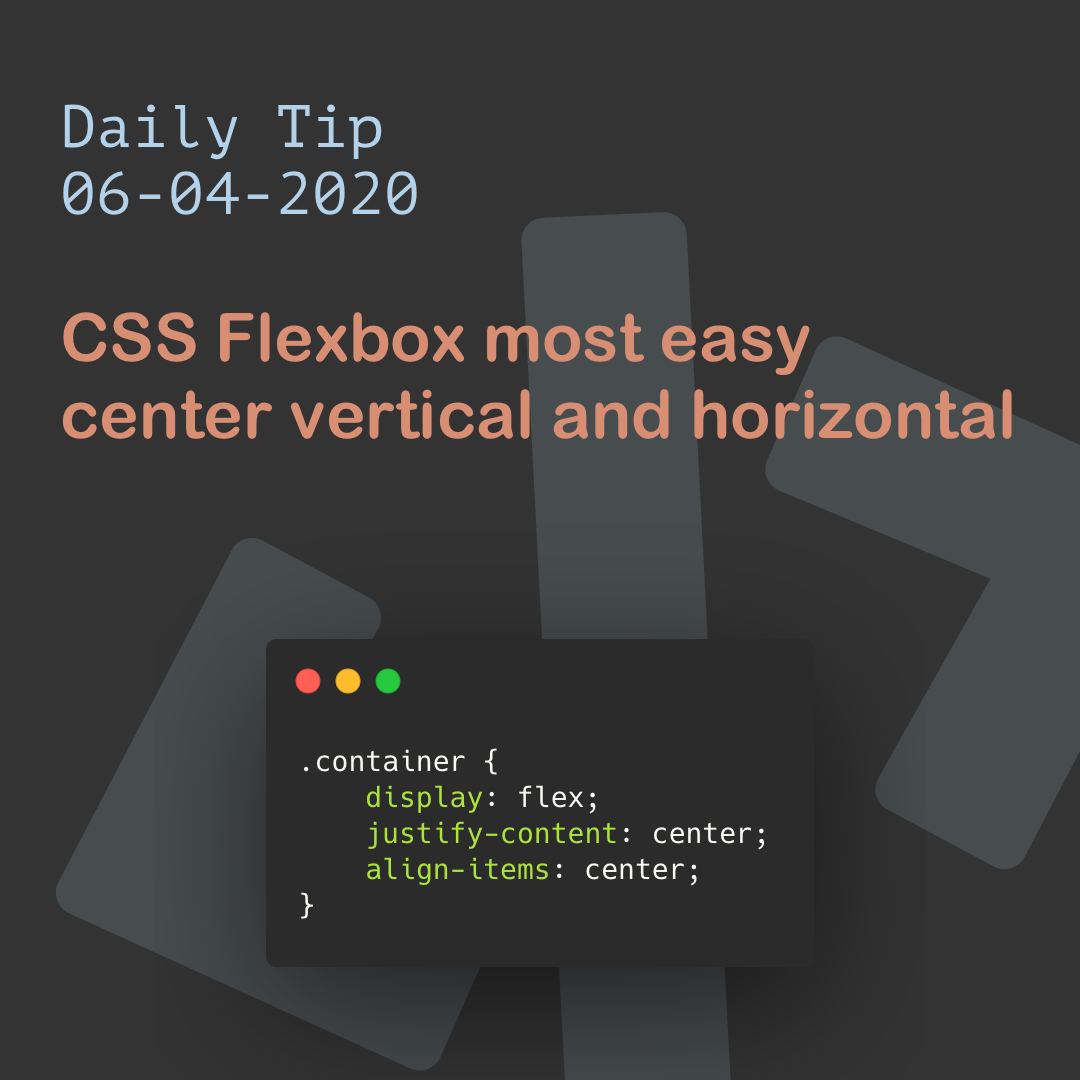 CSS Flexbox most easy center vertical and horizontal