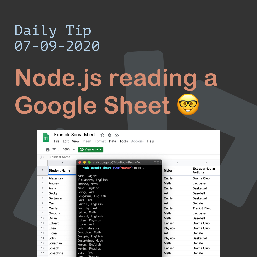 Read a Google Sheet in Node.js with NPM 🤓