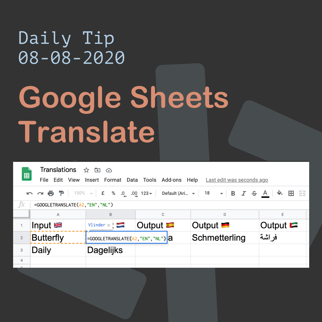 Google Sheets Translate 