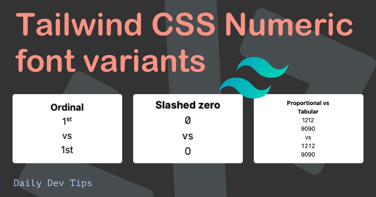 Tailwind CSS Numeric font variants