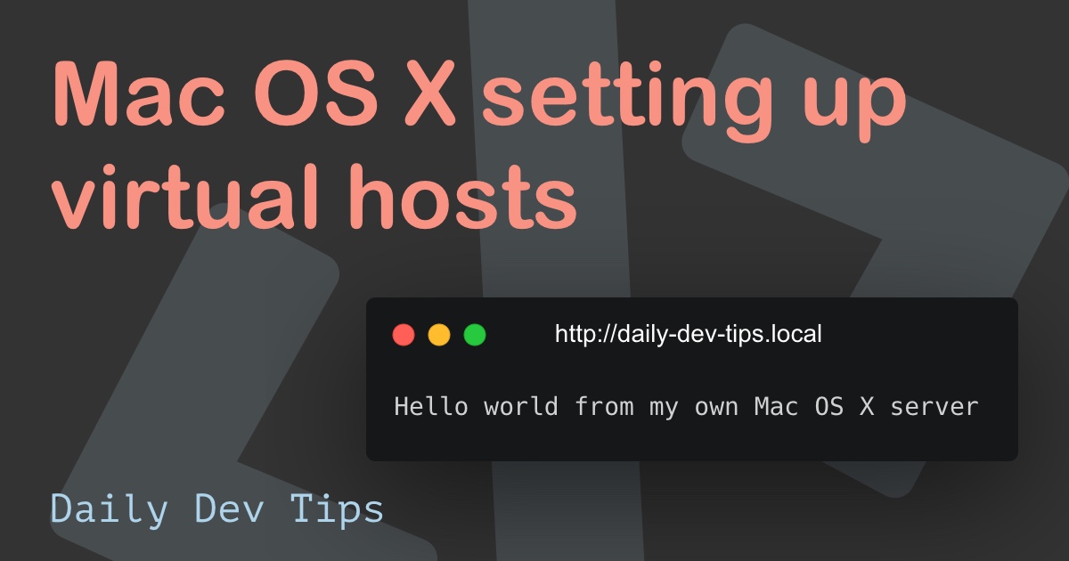 Mac OS X setting up virtual hosts
