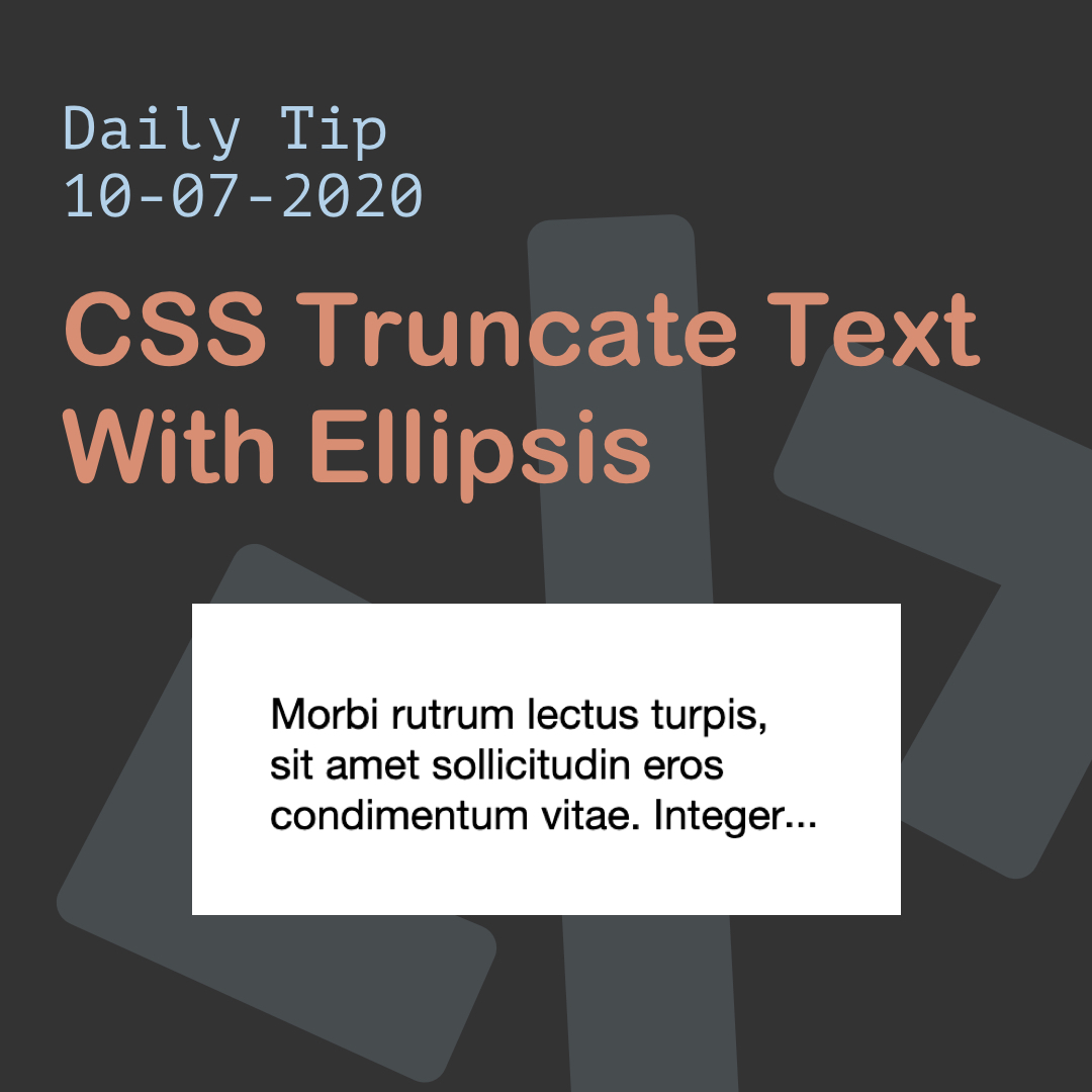 CSS Truncate Text With Ellipsis