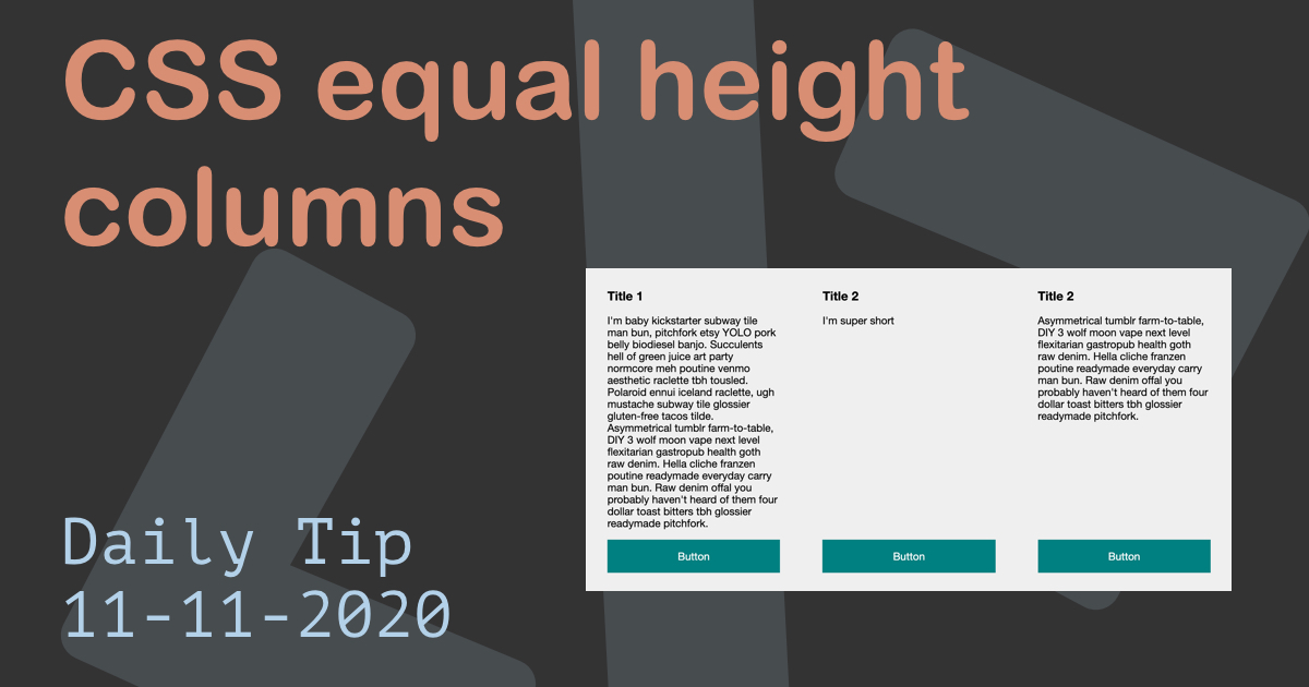 CSS equal height columns
