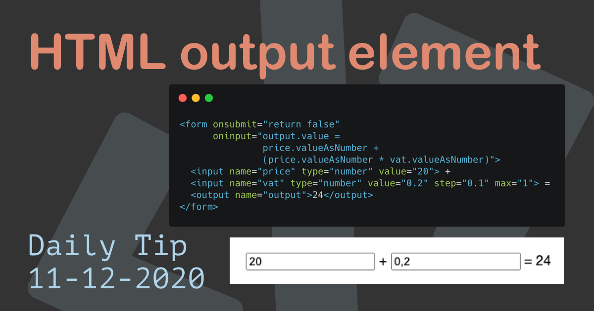 HTML output element
