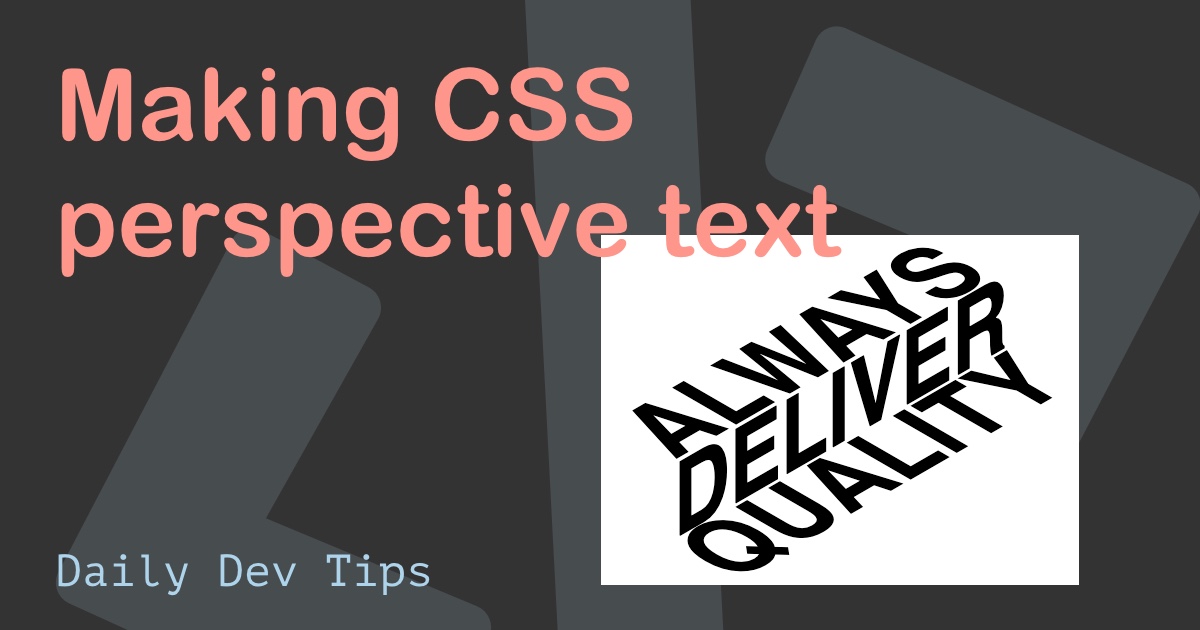 Making CSS perspective text