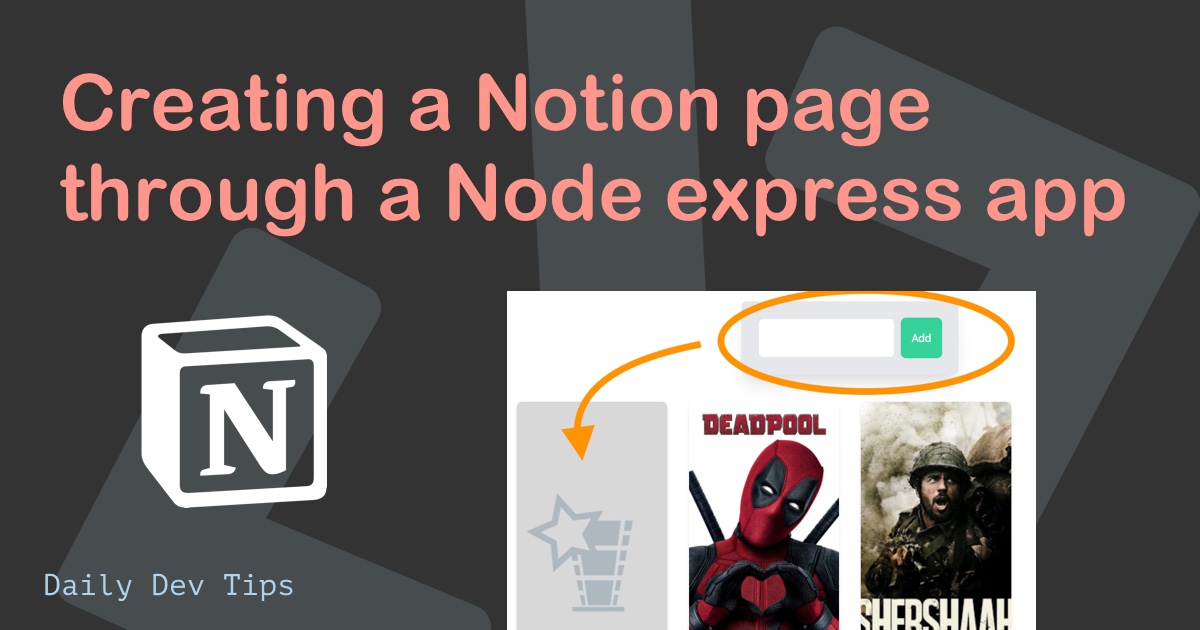 Creating A Notion Page Through A Node Express App