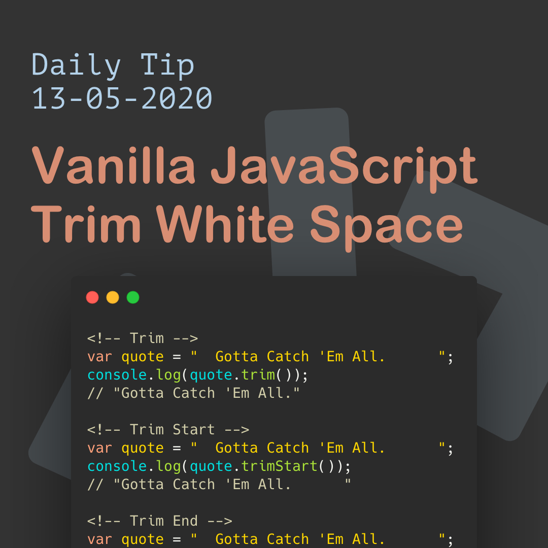 Vanilla JavaScript Trim White Space