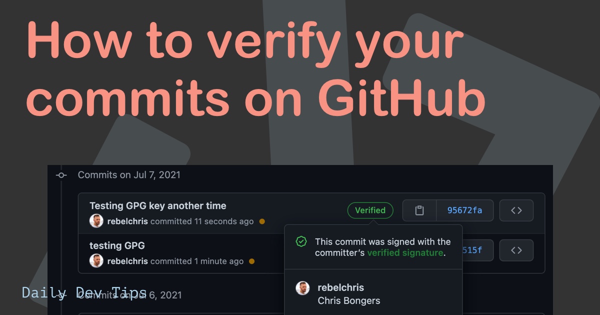 How to verify your commits on GitHub