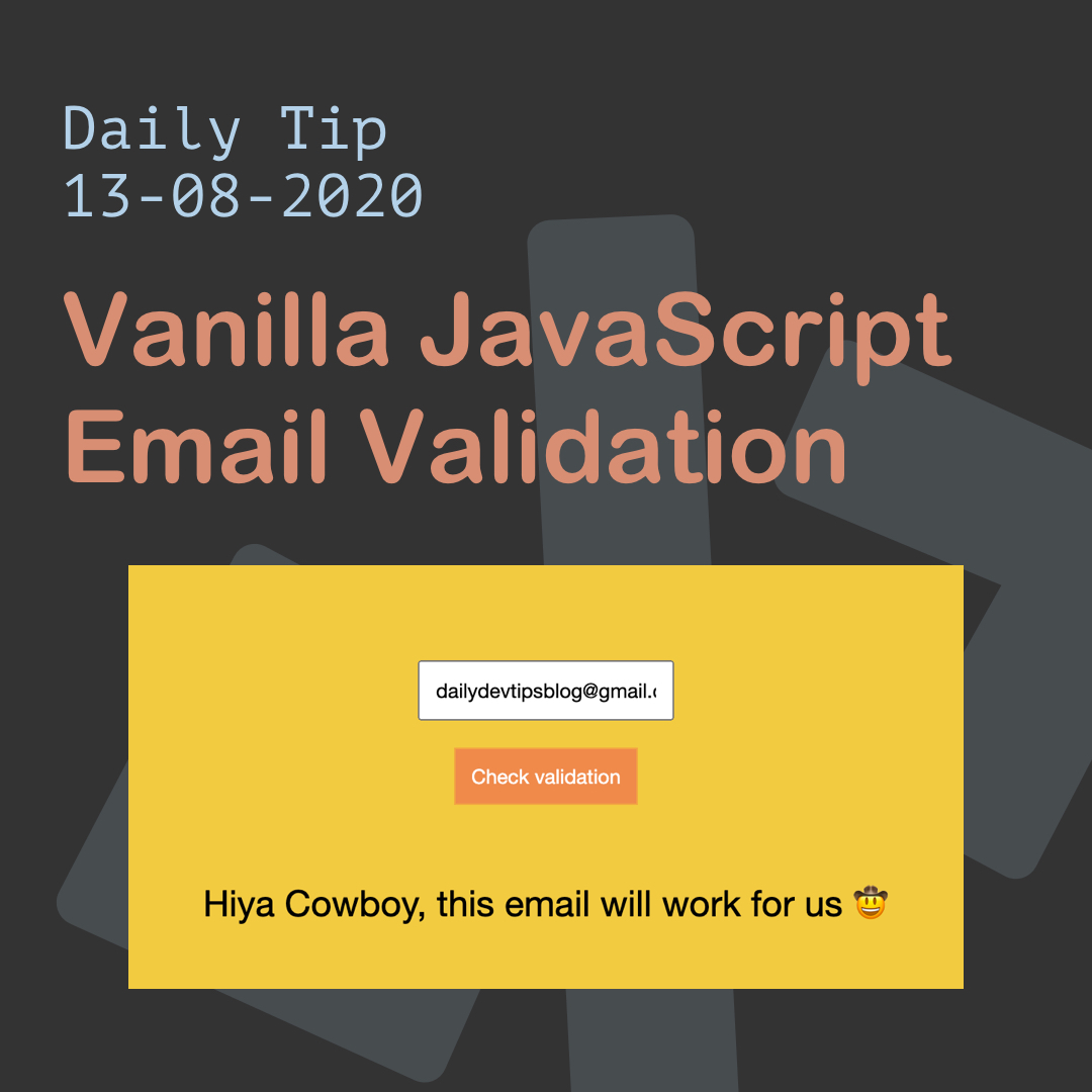 Vanilla JavaScript Email Validation