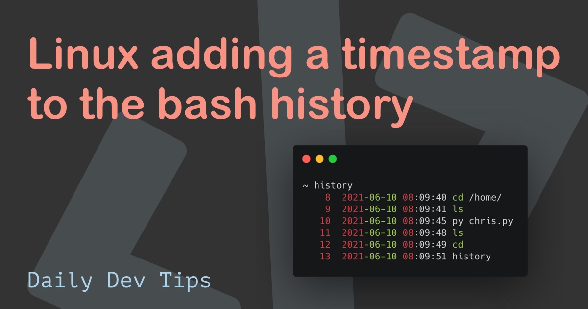 Linux adding a timestamp to the bash history