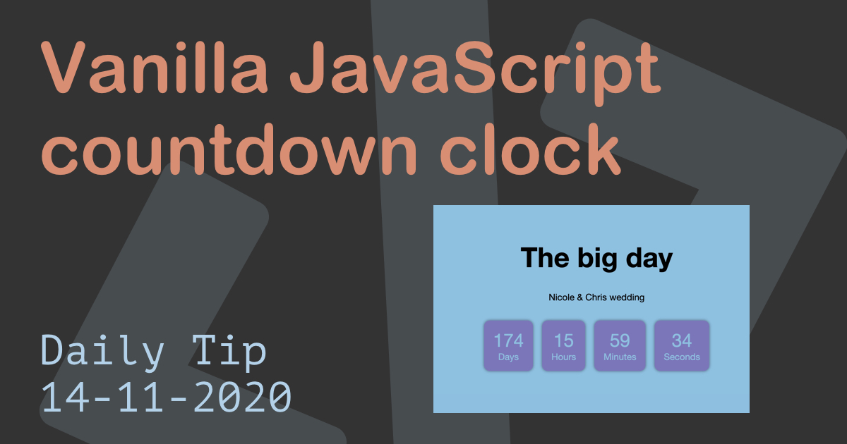 Vanilla JavaScript countdown clock