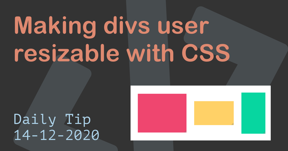 Making divs user resizable with CSS