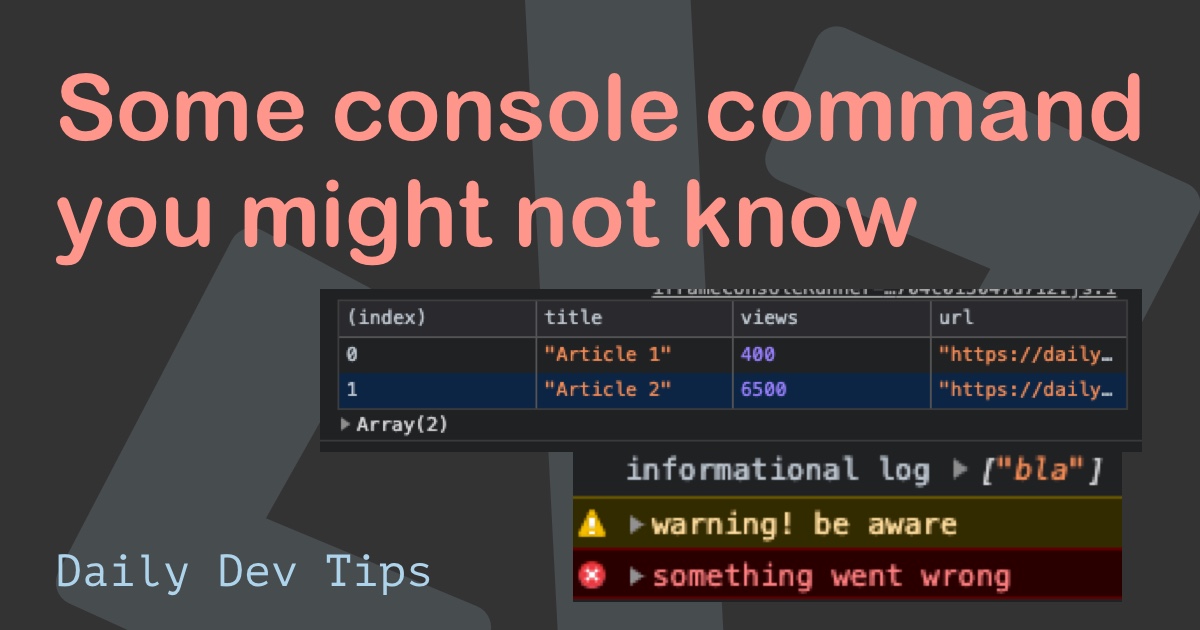 Some console command you might not know