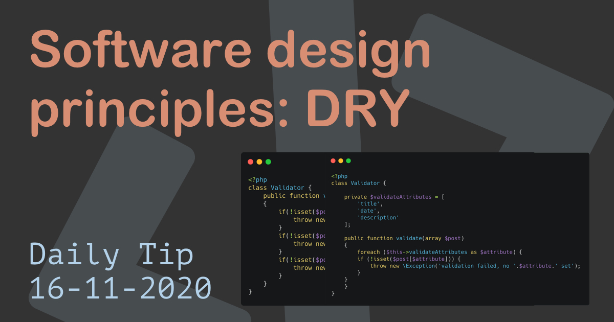 Software design principles: DRY