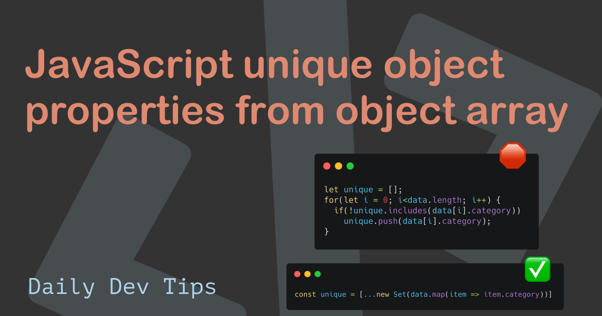 JavaScript unique object properties from object array