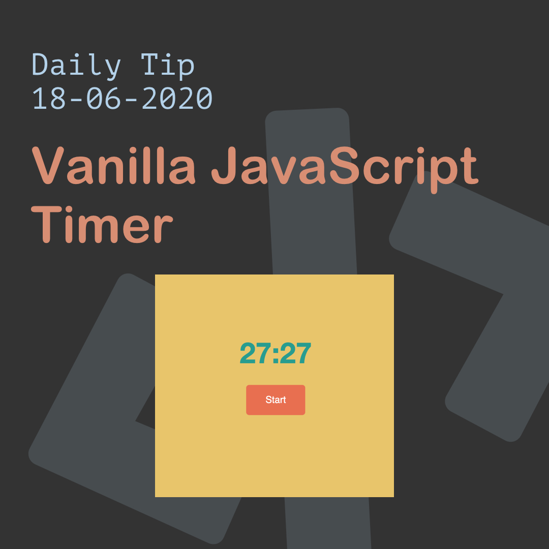 Vanilla JavaScript Timer