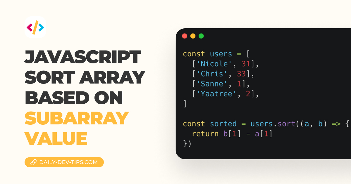 JavaScript Sort Array Based On Subarray Value