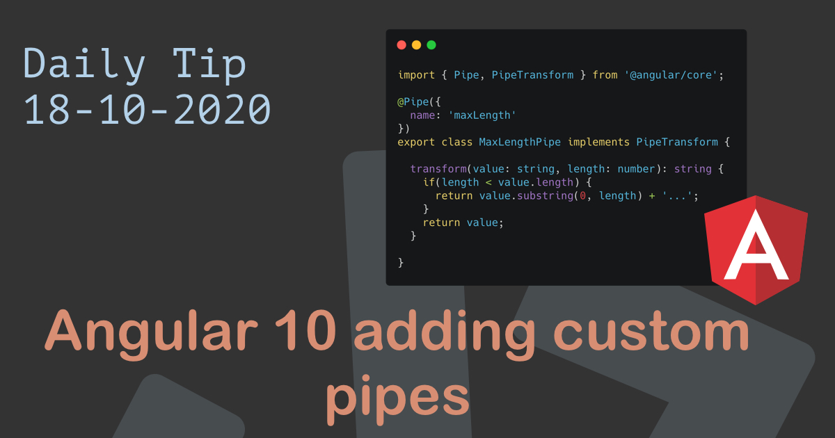 Angular 10 adding custom pipes