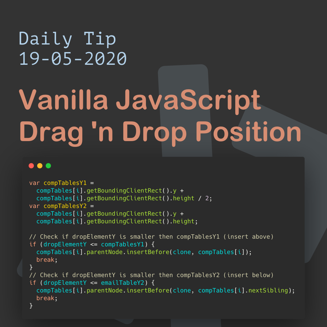 Vanilla JavaScript Drag n Drop Position