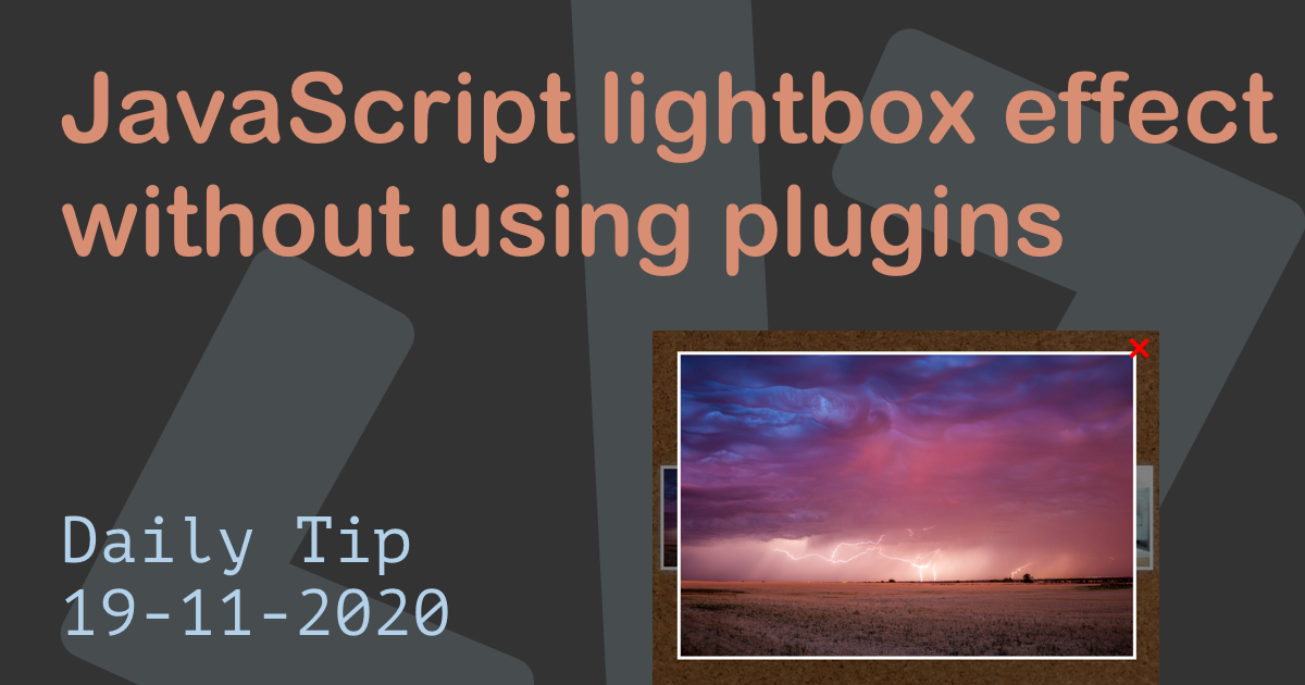 JavaScript lightbox effect without using plugins